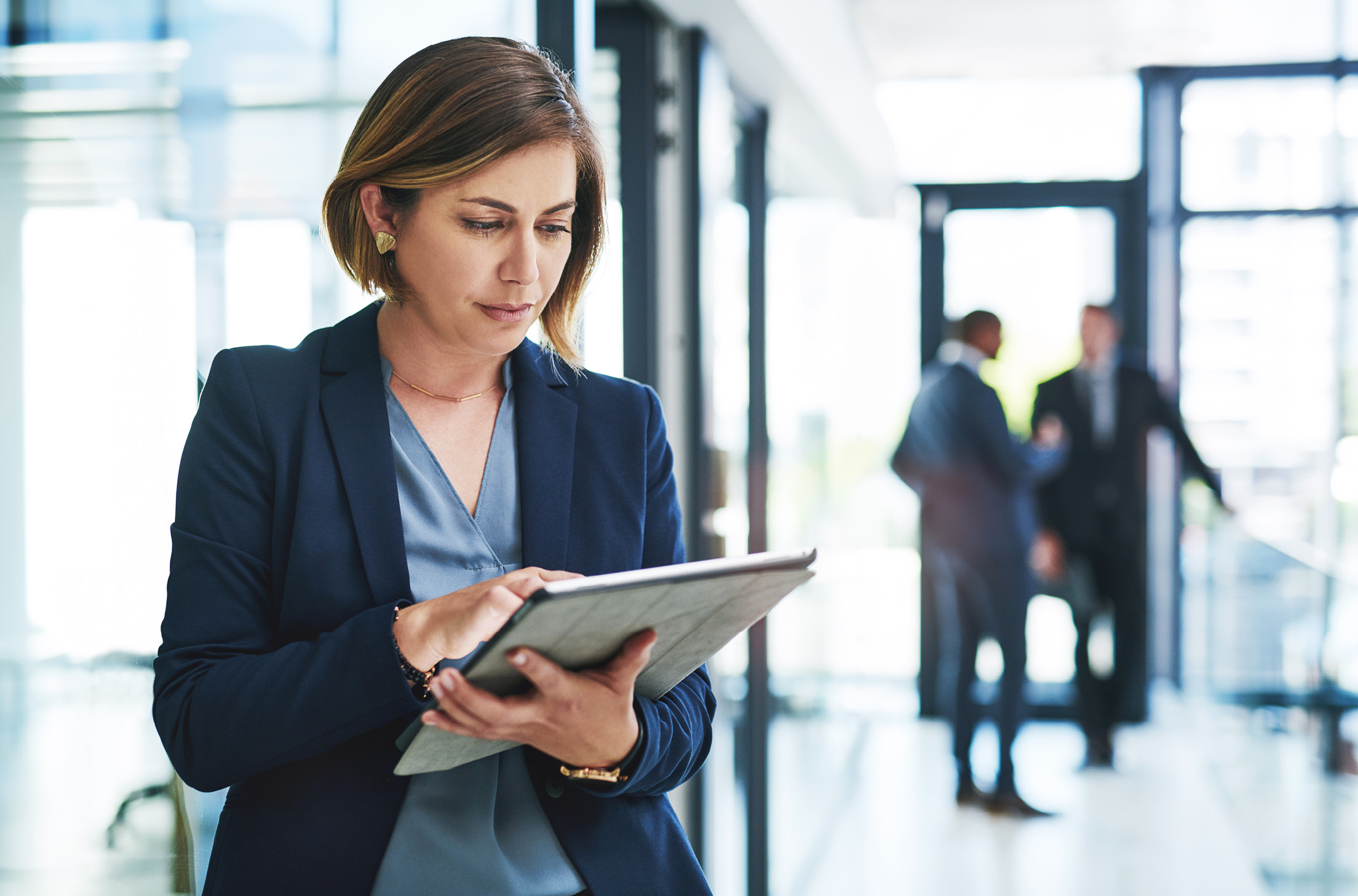 lady looking at ipad